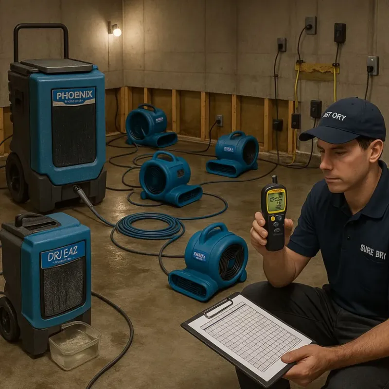 Structural Drying and Dehumidification process in Pryor Creek, OK